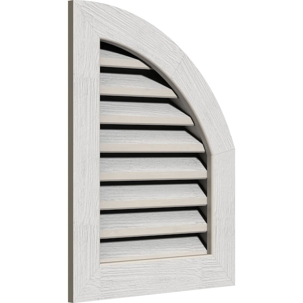 Quarter Round Top Right Western Red Cedar Gable Vent W/1 X 4 Flat Trim Frame, 15W X 18H